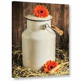 August Grove® 'Gerbera Milk Jug' Photographic Print On Wrapped Canvas Metal in White | 32 H x 24 W x 2 D in | Wayfair AGGR3601 38304068