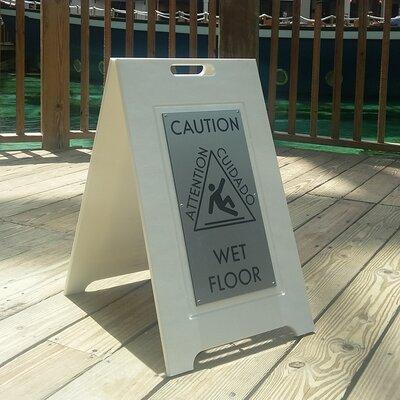 Arete Caution Wet Floor Sign Plastic in Gray | 24 H x 14 W x 1.5 D in | Wayfair ARET1017-WH