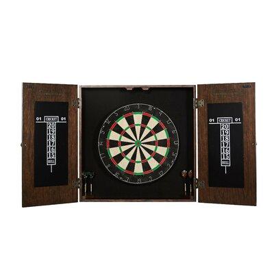 Barrington Billiards Company Webster Bristle Dartboard & Cabinet Set w/ Darts in Brown/Gray, Size 24.13 H x 24.13 W x 3.86 D in | Wayfair