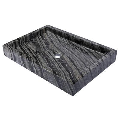 Eden Bath Infinity Pool Wooden Marble Rectangular Vessel Bathroom Sink in Gray | 3 H x 16 D in | Wayfair EB_S006WB-P