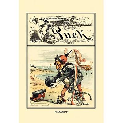 Buyenlarge 'Puck Magazine: "Jingo Jim"' by W. W. Denslow Vintage Advertisement in Gray, Size 36.0 H x 24.0 W x 1.5 D in | Wayfair