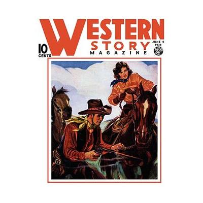 Buyenlarge Western Story Magazine: Living the Cowboy Way Vintage Advertisement in Brown Red | 36 H x 24 W x 1.5 D in | Wayfair 0-587-10646-8C2436