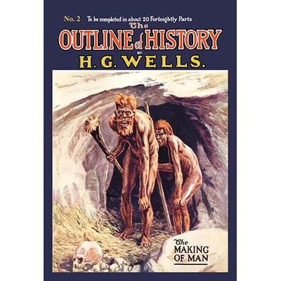 Buyenlarge The Outline of History by HG Wells, No. 2: the Making of Man Vintage Advertisement in Brown/Orange | 36 H x 24 W x 1.5 D in | Wayfair