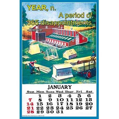 Buyenlarge 'Year N.' by Wilbur Pierce Vintage Advertisement in Green/Red/Yellow | 36 H x 24 W x 1.5 D in | Wayfair 0-587-21233-0C2436