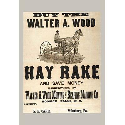 Buyenlarge 'Buy the Walter A. Wood Hay Rake' Framed Vintage Advertisement in Black | 36 H x 24 W x 1.5 D in | Wayfair 0-587-14513-7C2436