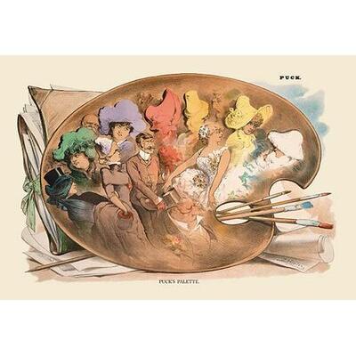 Buyenlarge 'Puck Magazine: Puck's Palette' by J. Keppler Graphic Art in Brown | 24 H x 36 W x 1.5 D in | Wayfair 0-587-13168-3C2436