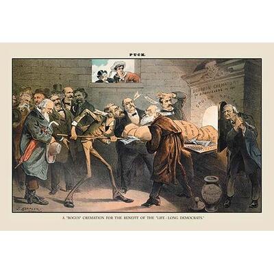 Buyenlarge Puck Magazine: A Bogus Cremation by J. Keppler Painting Print in Brown, Size 28.0 H x 42.0 W x 1.5 D in | Wayfair 0-587-13161-6C2842