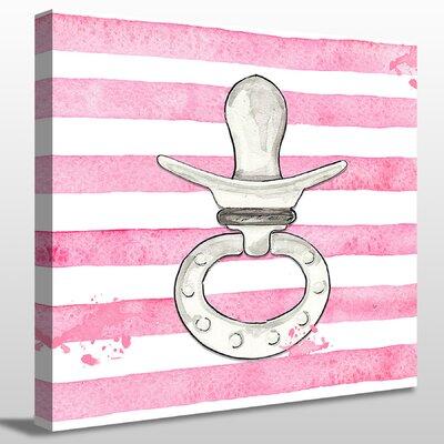 Picture Perfect International Pacified Princess - Graphic Art Print Canvas in Gray/Pink | 24 H x 24 W x 1 D in | Wayfair 704-0972_2424