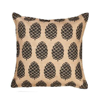 Millwood Pines Dalvir Pinecone Burlap Throw Pillow Polyester/Polyfill/Cotton in Black | 20 H x 20 W x 5 D in | Wayfair
