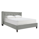 Porter Low Leather Bed Cal King - Leather Dove
