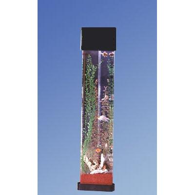 Tucker Murphy Pet™ 20 Gallon Triangle Aqua Tower Aquarium - Alan Acrylic (shatterproof w/ great clarity) in Black | 70 H x 16 W x 13 D in | Wayfair