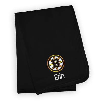 Infant Black Boston Bruins Personalized Blanket