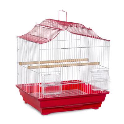 Tucker Murphy Pet™ Tanya 18" Victorian Table Top Bird Cage w/ Perch Plastic/Steel in Red | 18 H x 14 W x 16 D in | Wayfair