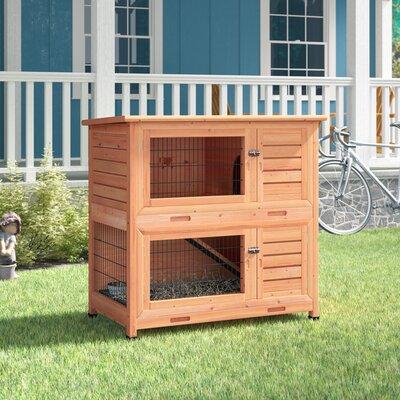 Archie & Oscar™ Gatsby 2-in-1 Small Animal Hutch Solid Wood (common for Rabbit Hutches) in Brown | 43.5 H x 45.5 W x 25.5 D in | Wayfair