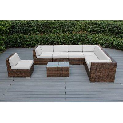 Latitude Run® Billyjo Wicker 7 - Person Seating Group w/ Cushions - No Assembly Wicker/Rattan in Brown | Outdoor Furniture | Wayfair