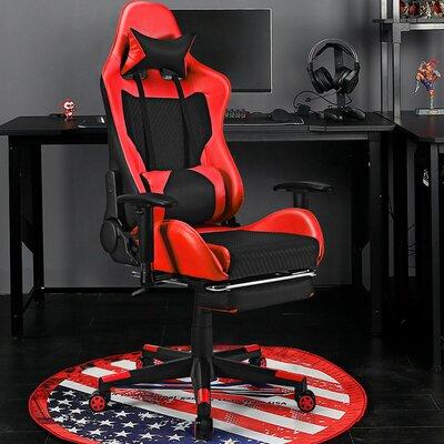 Latitude Run® Gaming Chair Faux Leather in Black/Red | 53 H x 31.5 D in | Wayfair 0FF66DBFC9864124BD02ABFFC11D612E