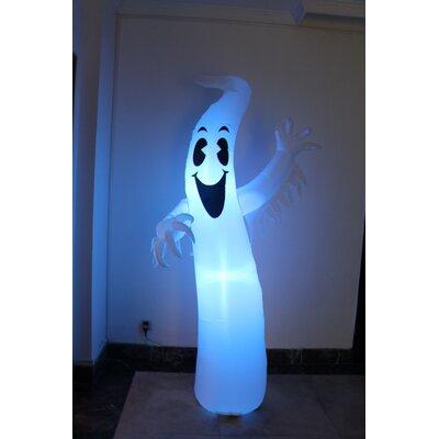 The Holiday Aisle® 8 Foot Tall Ghost Color Changing LED Yard Decoration Inflatable Polyester in White, Size 96.0 H x 46.0 W x 20.0 D in | Wayfair