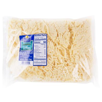 Great Lakes Shredded Mozzarella and Provolone Cheese Blend 5 lb. Bag - 4/Case