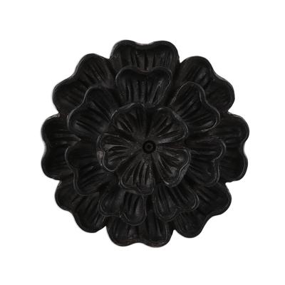 'Hand-Carved Marigold Flower Wood Cocktail Ring from India'