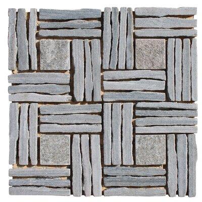 Intrend Tile Landscape Wonder Basketweave Random Sized Quartzite Novelty Mosaic Tile Natural Stone in Gray/White | 12 H x 12 W in | Wayfair LS011-G