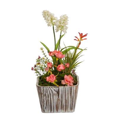 August Grove® White/Red Floral Arrangement in Pot | 14.96 H x 6.89 W x 6.89 D in | Wayfair AGTG5359 43614959