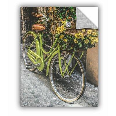 August Grove® Jaquez Bicycle Flower Basket Removable Wall Decal Vinyl in White, Size 48.0 H x 36.0 W in | Wayfair 0243880A9BBA4A519C7F6BB4BA421EE9