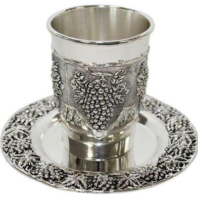 Ben and Jonah Kiddush Cup Stainless Steel in Gray | 3.5 H x 4 W x 4 D in | Wayfair MGW-KC-CK22338N