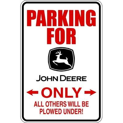 Design W  Vinyl Parking For John Deere Only Wall Decal Vinyl in Black Red | 16 H x 8 W in | Wayfair 2015 BS 140 Black   Red