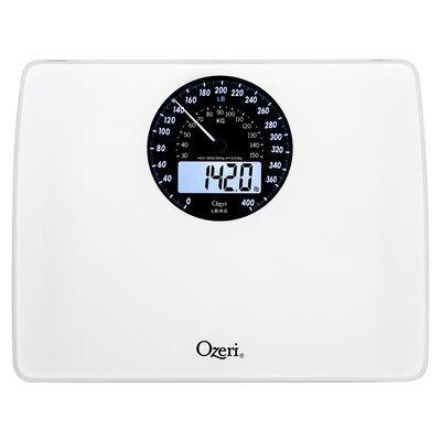 Ozeri Rev Digital Bathroom Scale w/ Electro-Mechanical Weight Dial in White, Size 1.25 H x 15.0 W x 12.0 D in | Wayfair ZB23-W