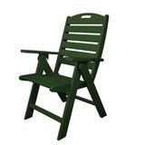 POLYWOOD® Nautical Folding Highback Outdoor Chair Plastic/Resin in Green | 38.5 H x 25.5 W x 25.75 D in | Wayfair NCH38GR