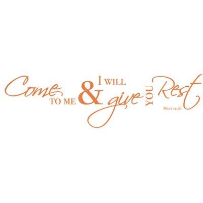 The Decal Guru Come to me Bible Quote Wall Decal Vinyl in Orange | 7 H x 24 W in | Wayfair 1690-WALL-01-03