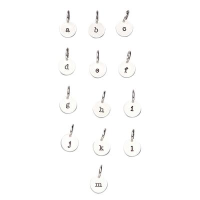 Five Little Birds Girls' Jewelry Charms - A to M 0.38'' Sterling Silver Initial Round Charm