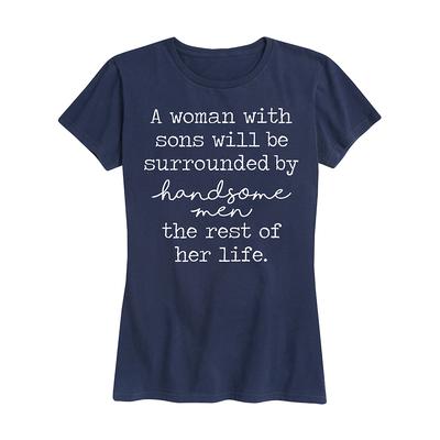 Instant Message Women's Women's Tee Shirts NAVY - Navy 'A Woman With Sons' Relaxed-Fit Tee - Women & Plus