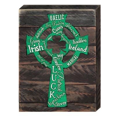 Designocracy Saint Patrick's Decorated Celtic Cross Wooden Wall Décor in Brown/Green | 8 H x 6 W in | Wayfair 98751