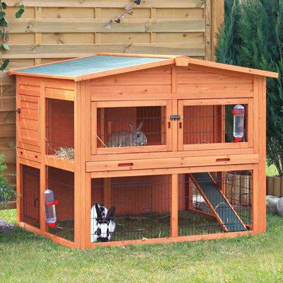 Archie & Oscar™ Gatsby Rabbit Hutch Solid Wood (common for Rabbit Hutches) in Brown | 45.25 H x 53 W x 44 D in | Wayfair