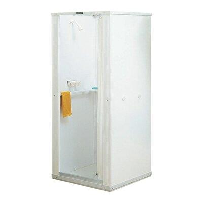 E.L. Mustee & Son Durastall 30" x 73" Square Sliding Shower Enclosure w/ Base Included in White | 73 H x 30 W x 30 D in | Wayfair