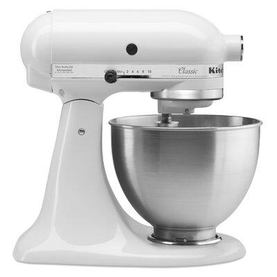Classic Series KitchenAid 10 Speed 4.5 Qt. Stand Mixer in White, Size 13.9 H x 8.75 W x 14.13 D in | Wayfair K45SSWH