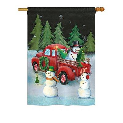 Breeze Decor Picking Christmas Tree Winter Vertical American 2-Sided Polyester 40 x 28 in. Garden Flag in Black/Gray | 40 H x 28 W in | Wayfair