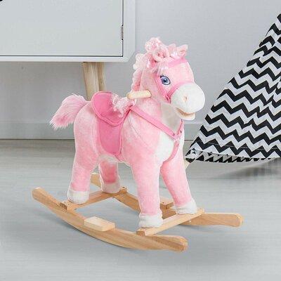 Qaba Plush Toy Rocking Horse in Pink | 24.5 H x 13 W in | Wayfair 330-084