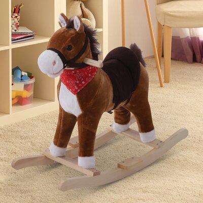 Qaba Plush Toy Rocking Horse in Brown | 24.5 H x 13 W in | Wayfair 330-083