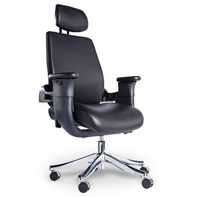 Latitude Run® Weyauwega High-Back PC & Racing Ergonomic Genuine Leather Gaming Chair Upholstered/Leather in Black/Gray | Wayfair
