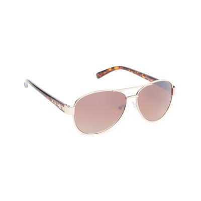 Jessica Simpson Collection Women's Sunglasses GOLD - Gold & Tortoise Aviator Sunglasses