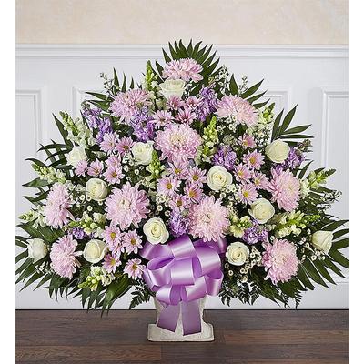 1-800-Flowers Everyday Gift Delivery Heartfelt Tribute Lavender & White Floor Basket Arrangement Xl
