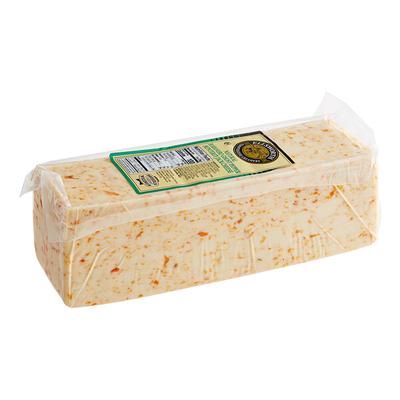 Ghost Pepper Monterey Jack Cheese 5 lb. Solid Block - 2/Case