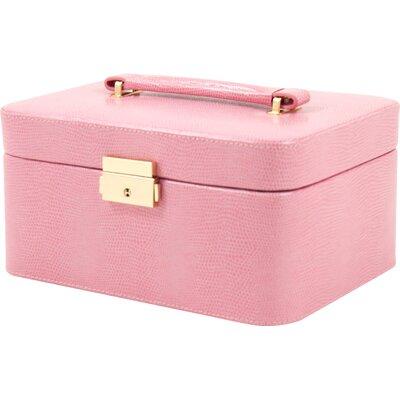 Mercer41 Jewelry Box Leather/Fabric in Pink, Size 4.75 H x 9.0 W x 7.0 D in | Wayfair 5F36F3029AB6455EBA531107D30234EA