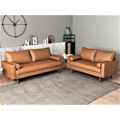 Williston Forge Pauly 2 Piece Faux Leather Living Room Set Faux Leather, Size 31.69 H x 69.68 W x 33.07 D in | Wayfair