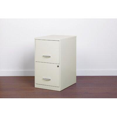 Rebrilliant Philip 2-Drawer Vertical Filing Cabinet Metal Steel in White, Size 24.5 H x 14.25 W x 18.0 D in | Wayfair