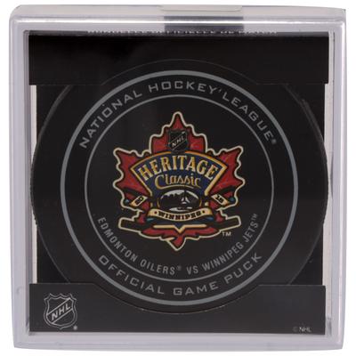 Edmonton Oilers vs. Winnipeg Jets 2016 NHL Heritage Classic Unsigned Official Game Puck