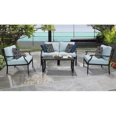Madison 4 Piece Sectional Seating Group w/ Cushions Metal in Black kathy ireland Homes & Gardens by TK Classics | Outdoor Furniture | Wayfair