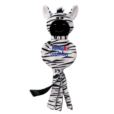 Wubba No Stuff Zebra Chew Dog Toy, Large, Black   White